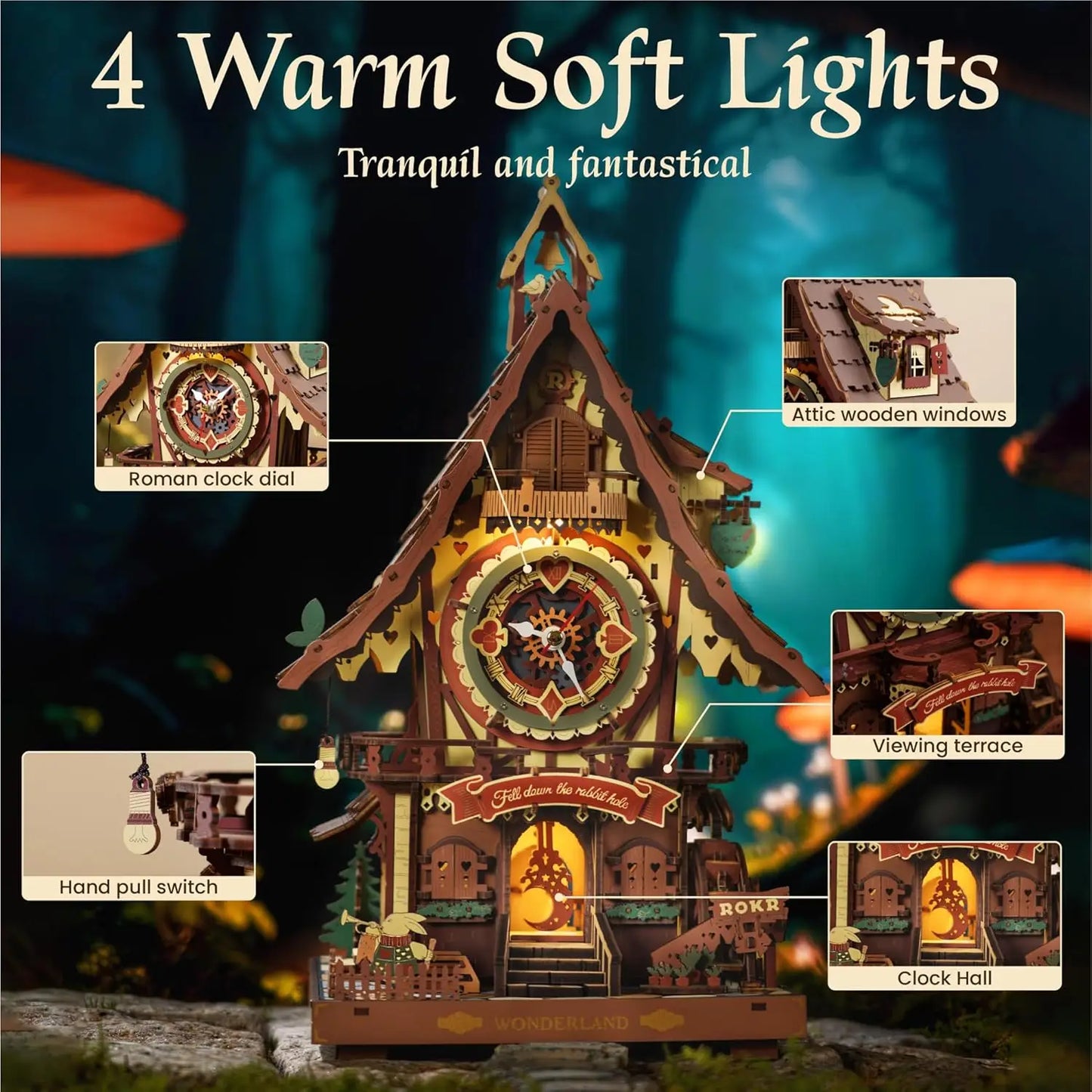 Robotime Cuckoo Clock 3D Puzzle Kit With Working Bird