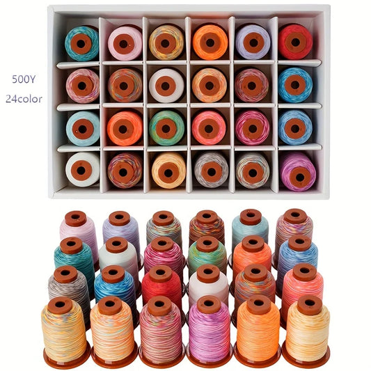 Rainbow Variegated Polyester Sewing Thread for Quilting