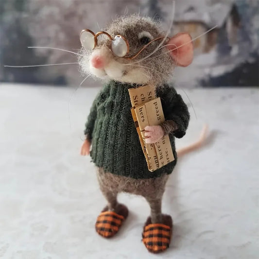 Potdemiel Plush Needle Felted Mouse Toys Kit Christmas