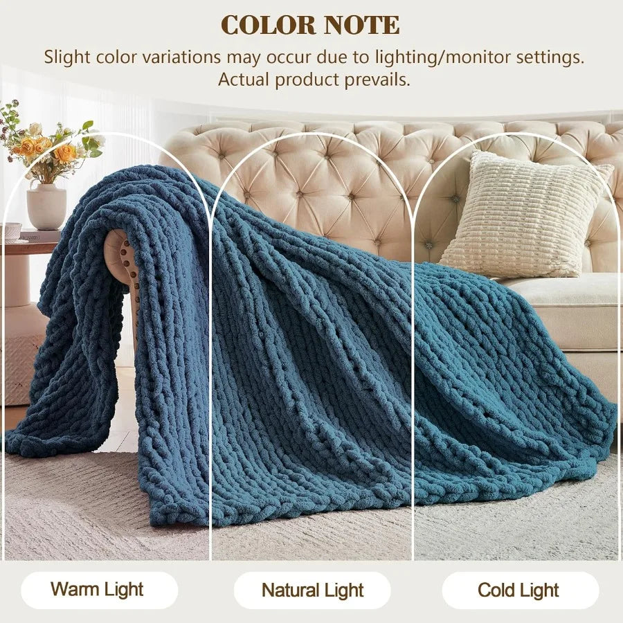 Guangdong Chunky Knit Throw Blanket Soft Fluffy Cotton