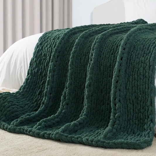 Guangdong CN Chunky Knit Throw Blanket Handcrafted Chenille