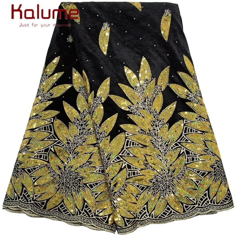 Kalume African Tulle Lace Fabric Sequins For Party Sewing