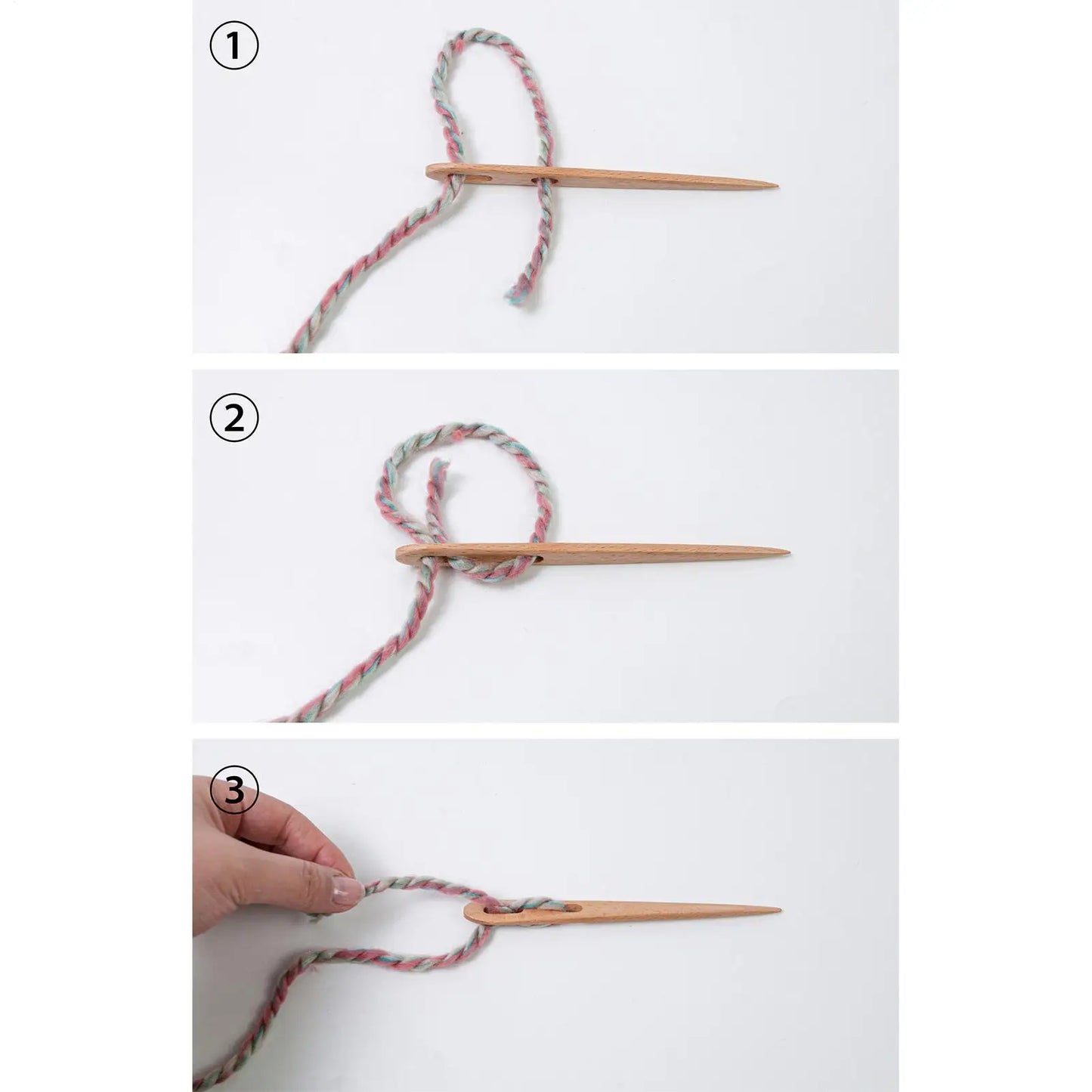 2Pcs/Set Nalbinding Needle Wood with Large Two-Eyed. Handmade Binding Tool, Tapestry Needle Weaving/Knitting/Crochet Supplies