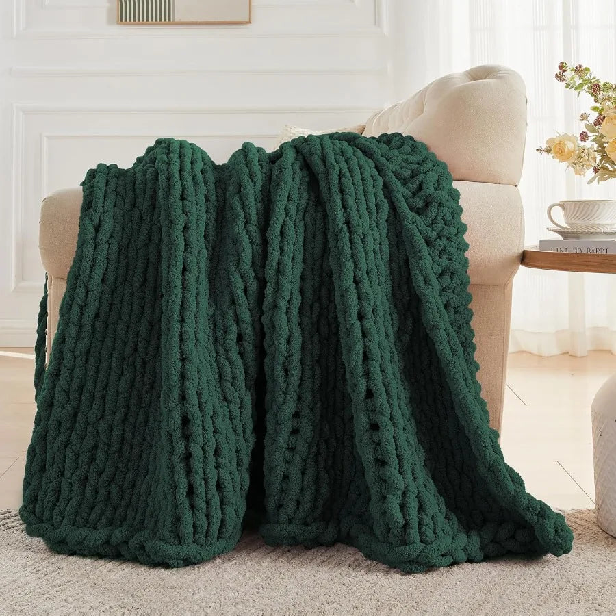 Guangdong CN Chunky Knit Throw Blanket Handcrafted Chenille