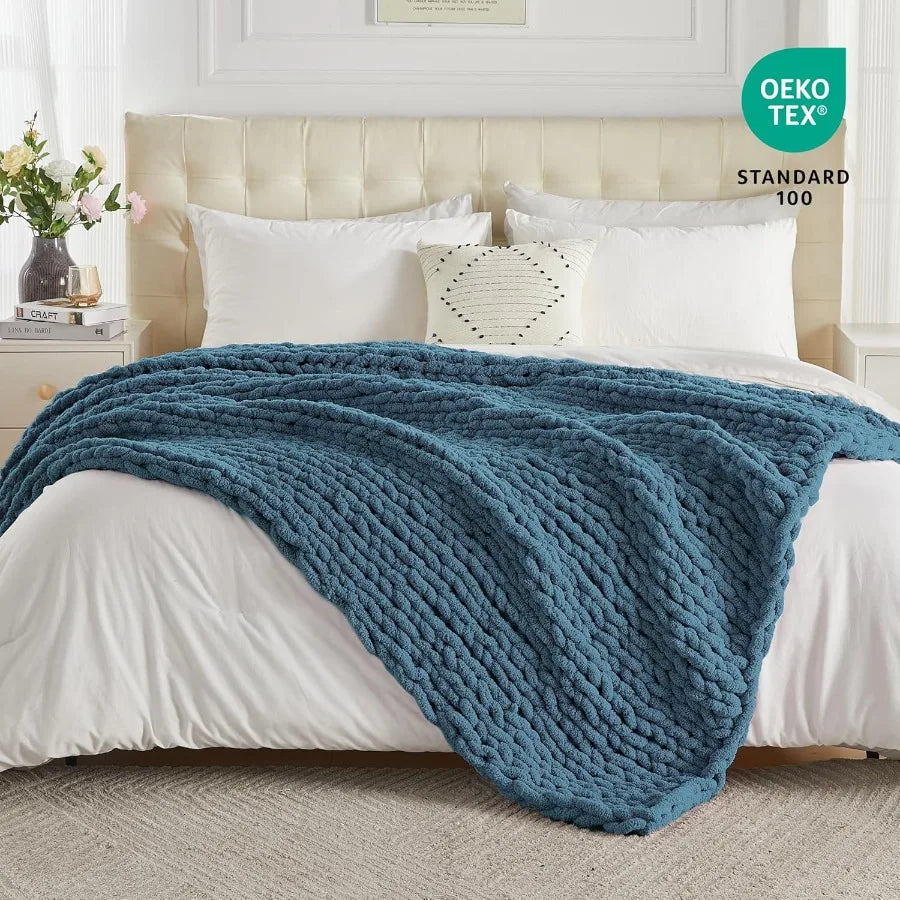 Guangdong Chunky Knit Throw Blanket Soft Fluffy Cotton