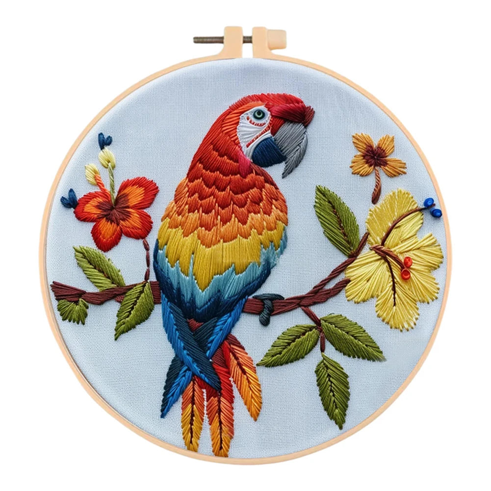 Alloet Embroidery Kit Cute Animal Pattern Cotton Threads