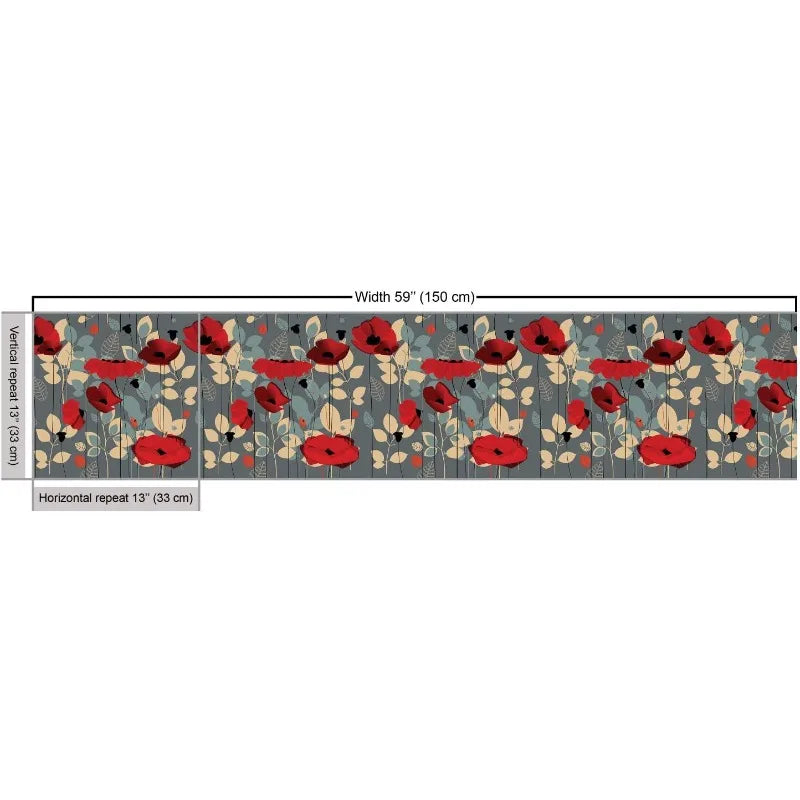 The Yard Poppy Flower Water Resistant Fabric Abstract