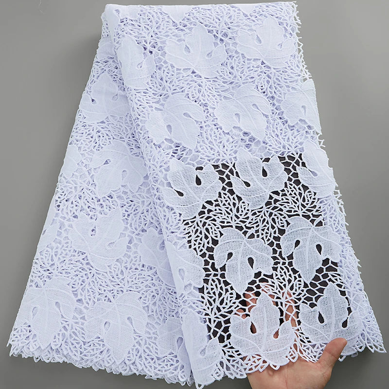 SJD Lace African Sequins Guipure Lace Fabric Water Soluble
