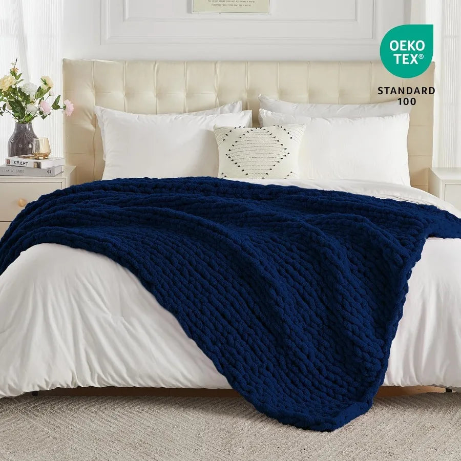 Guangdong Chunky Knit Throw Blanket Soft Chenille Cozy