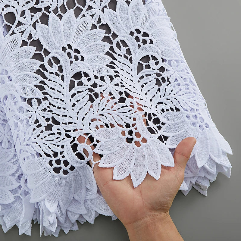SJD Lace African Sequins Guipure Lace Fabric Water Soluble