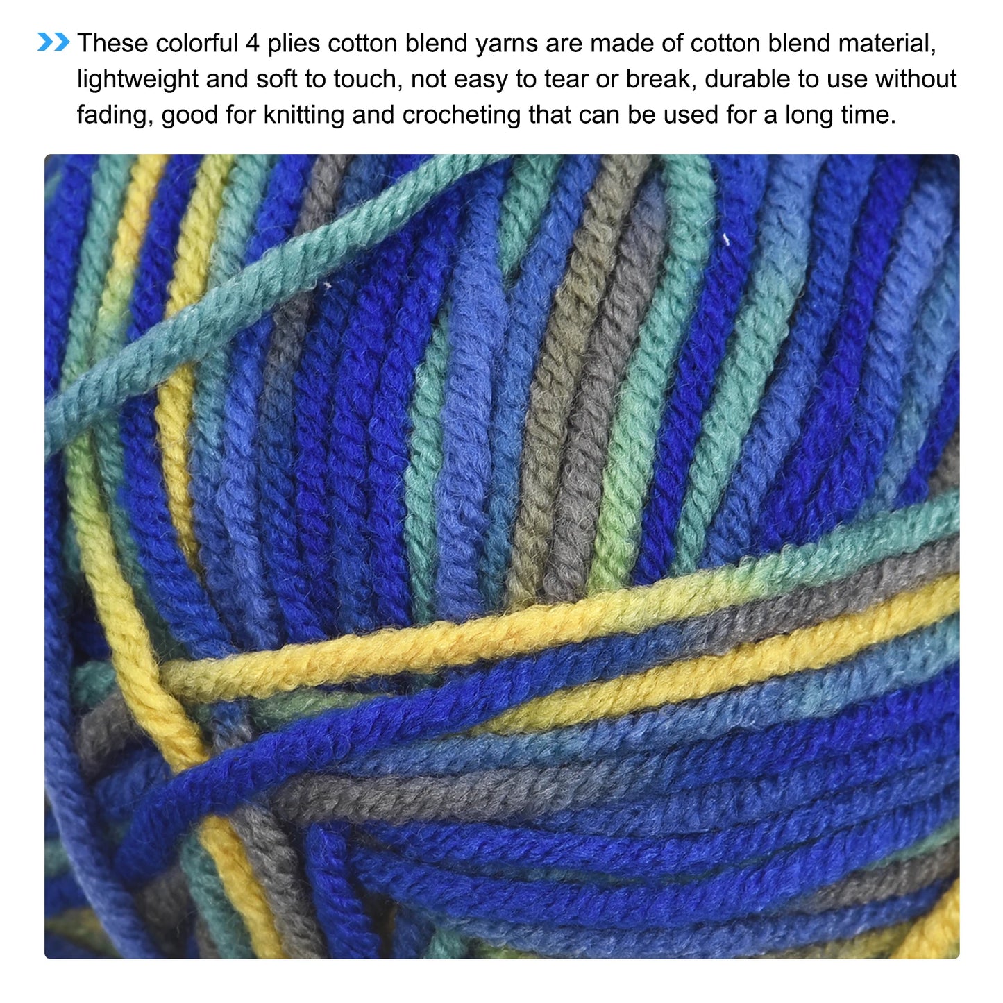 UXCELLCN Cotton Blend Yarn Five Pack For Crochet Projects