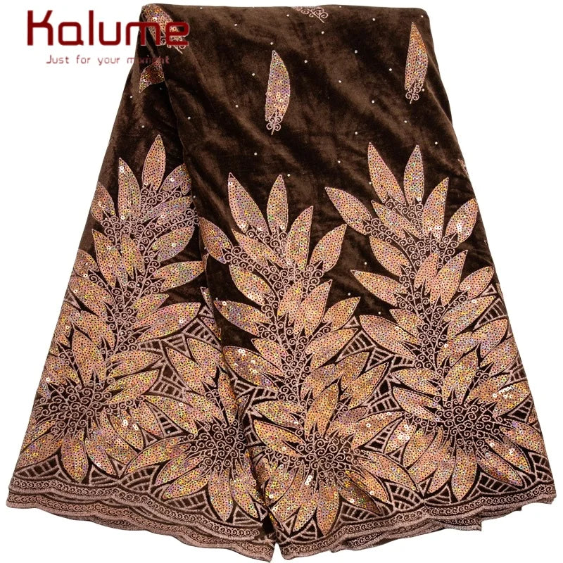 Kalume African Tulle Lace Fabric Sequins For Party Sewing