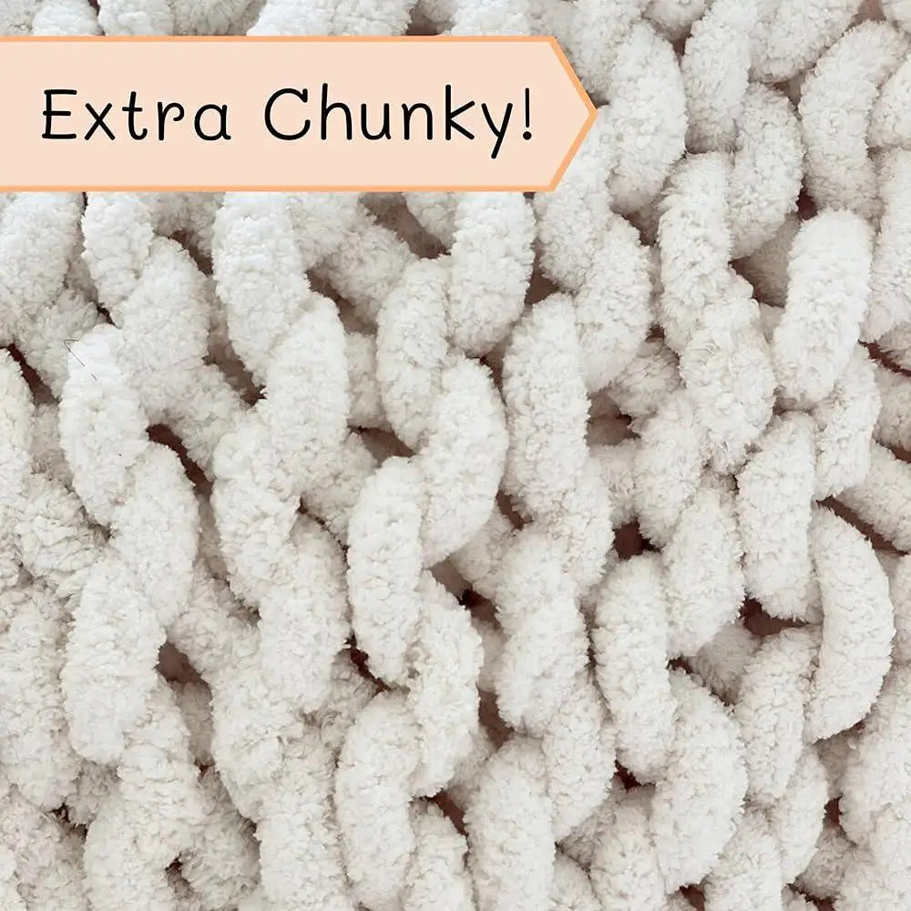 DUTRIEUX Extra Chunky Knit Blanket Cozy Throw Chenille Yarn