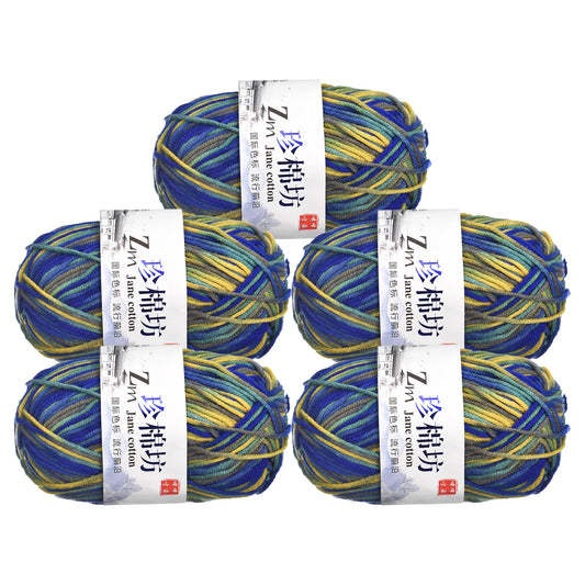 UXCELLCN Cotton Blend Yarn Five Pack For Crochet Projects