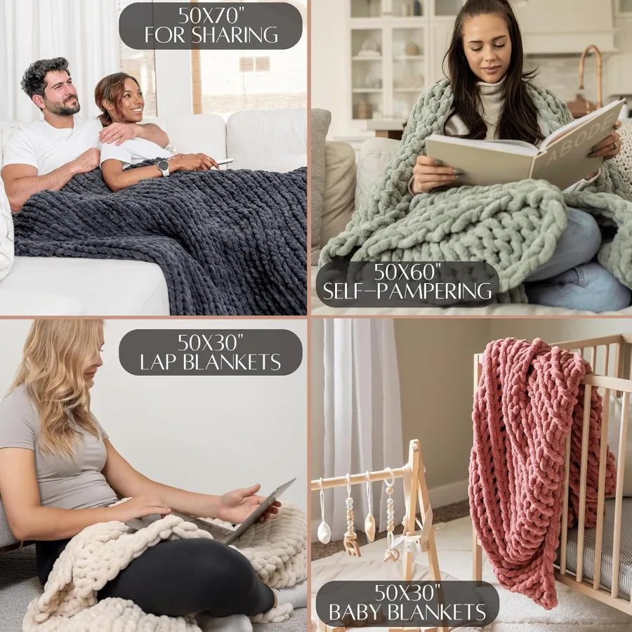 Guangdong Chunky Knit Blanket Throw Cable Knit Living Room