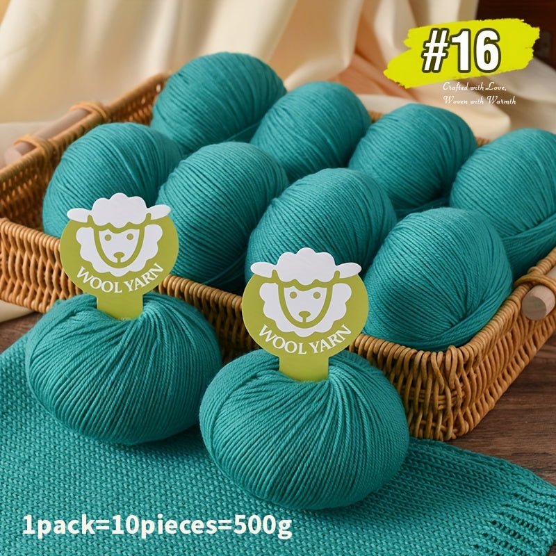 New Sheep Premium Wool Yarn 10 Balls 500g Knitting Kit
