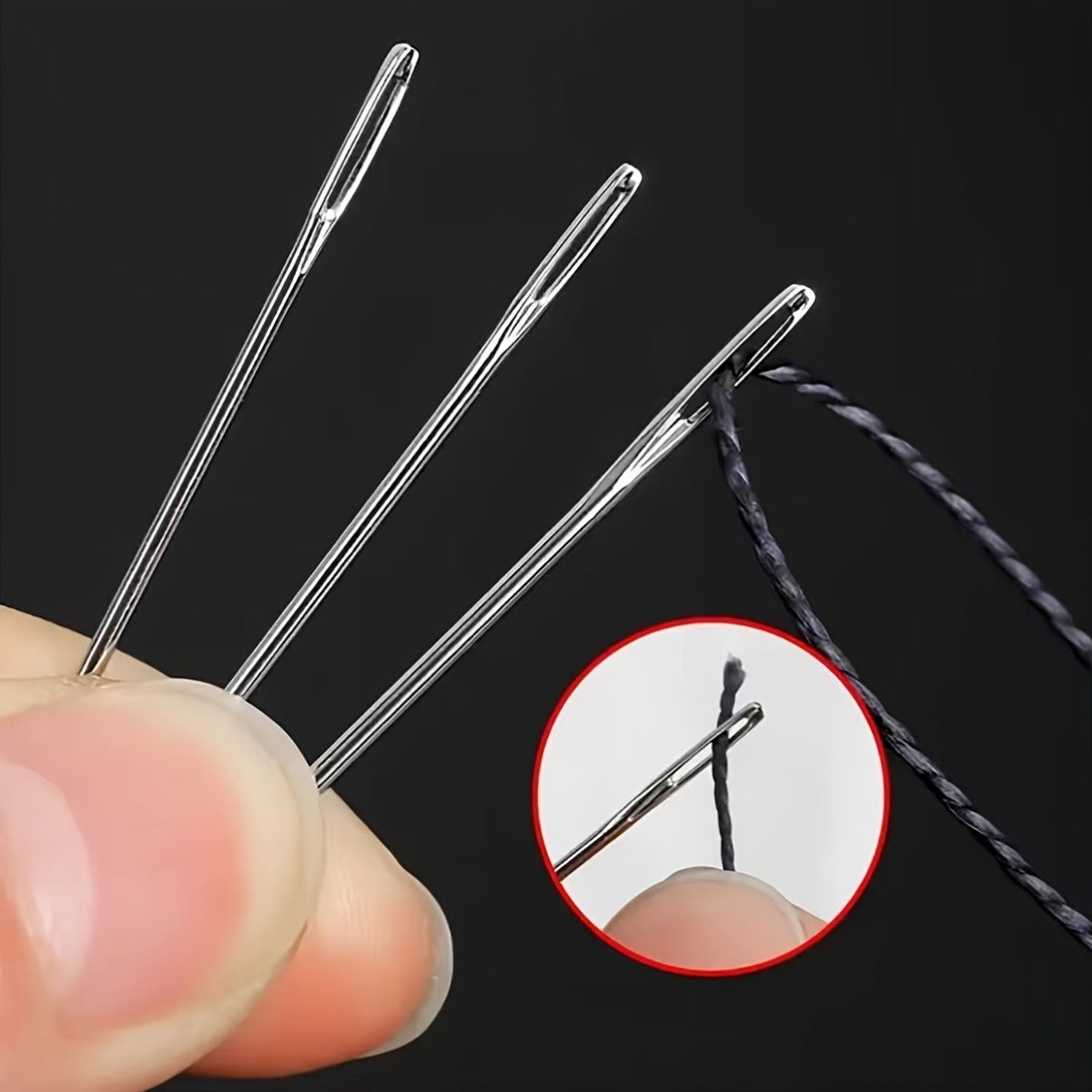 Large Eye Sewing Needles Set With Storage Box 15 Pcs