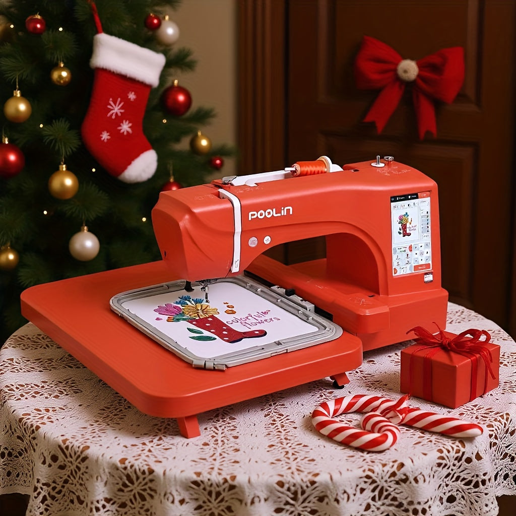 Poolin EOC06RE Embroidery Machine With LCD Touch Screen