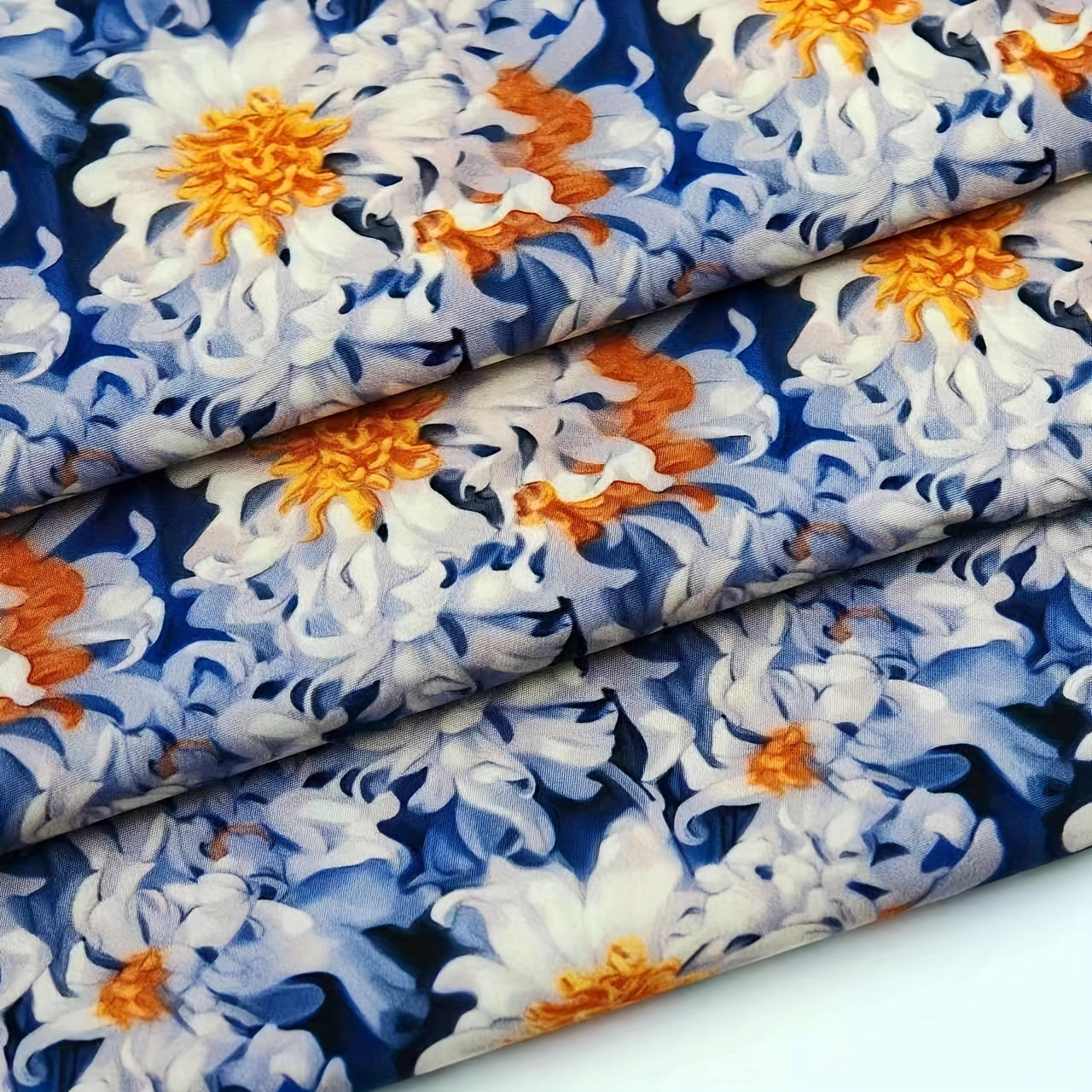 FONDDAY Daisy Print Fabric for DIY Crafts Patchwork