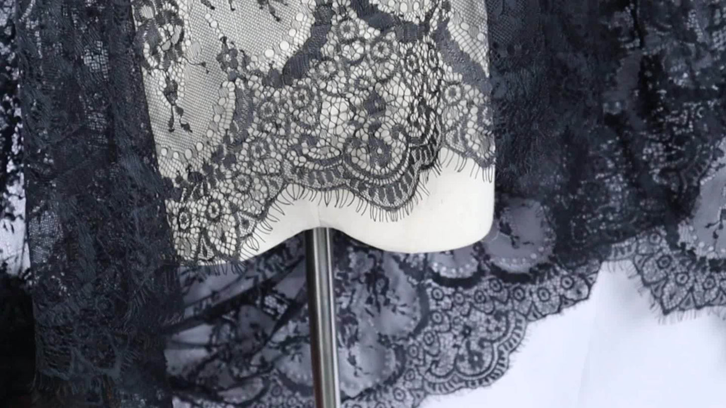 IDONGCAI Soft Chantilly Lace Floral Nylon Fabric By The Yard