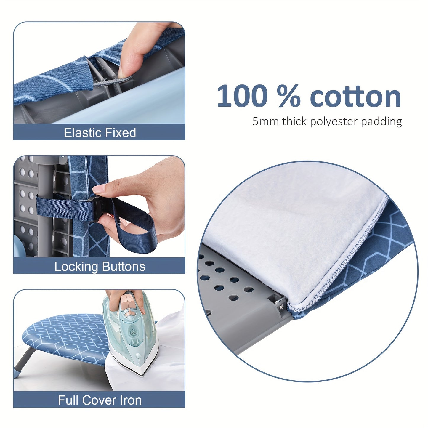 TOOLF Foldable Ironing Board With Heat Resistant Cover
