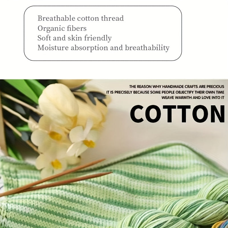 Hand Dyed 4 Strand Cotton Yarn Set Multicolor Craft