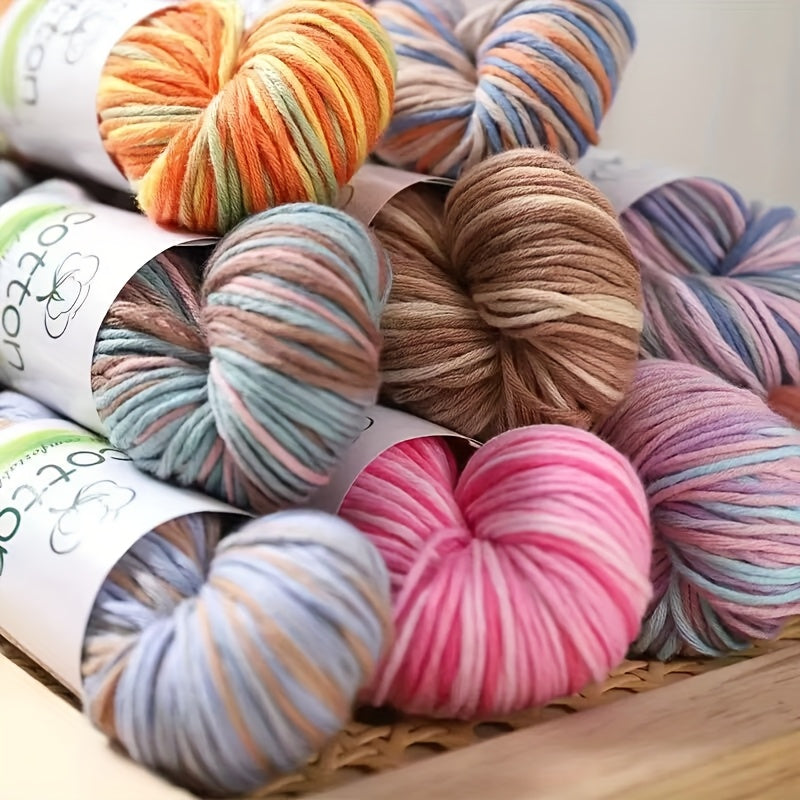 Hand Dyed 4 Strand Cotton Yarn Set Multicolor Craft
