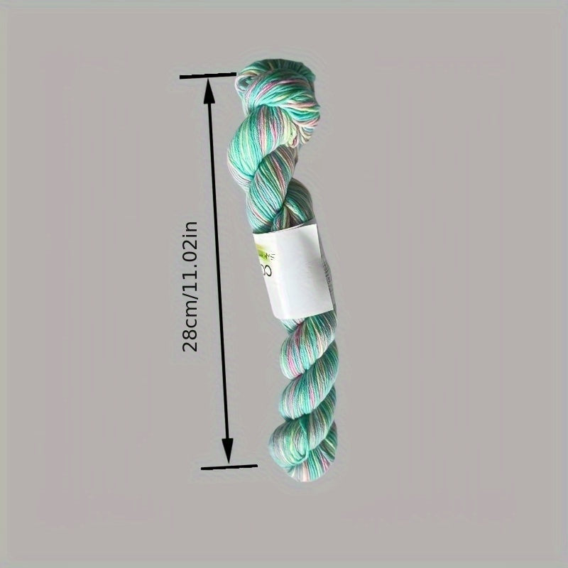 Hand Dyed 4 Strand Cotton Yarn Set Multicolor Craft
