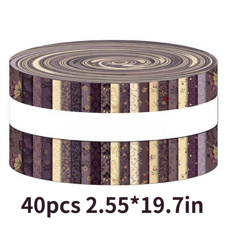 40pcs 6.5*50cm (2.55*19.7in) Premium Textured Purple Pre-Cut Patchwork Fabric, Sewing Material Pack. Suitable for Hand Sewing, Patchwork, Doll Making, Bag Decoration, Home Decor. Hand Wash Only. Sewing Supplies for Sewing Pro