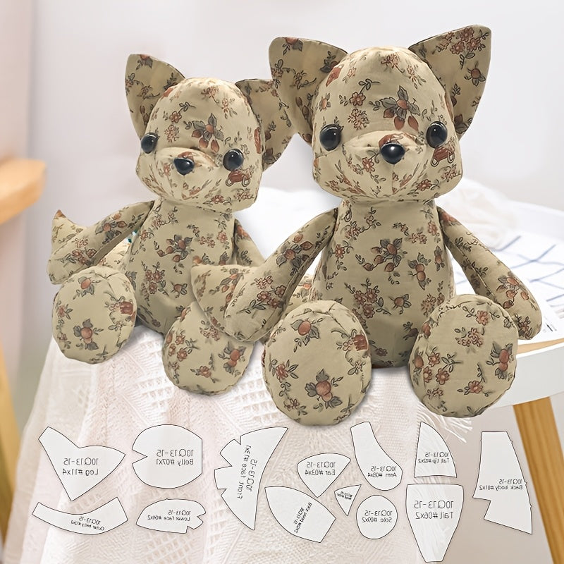 13pcs Fox Making PET Sewing Templates DIY Sitting Fox Shape Pattern Quilting Stencils Handmade Sewing Tools Template Handcrafted Decoration Birthday Holiday Gifts