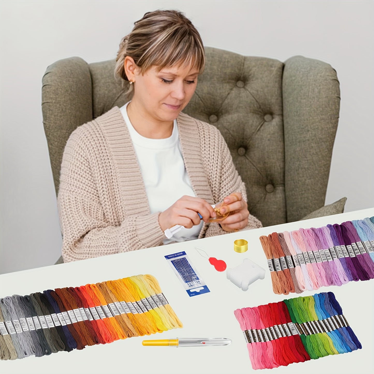 EEEKIT Premium Embroidery Floss Kit 150 Skeins With Needles