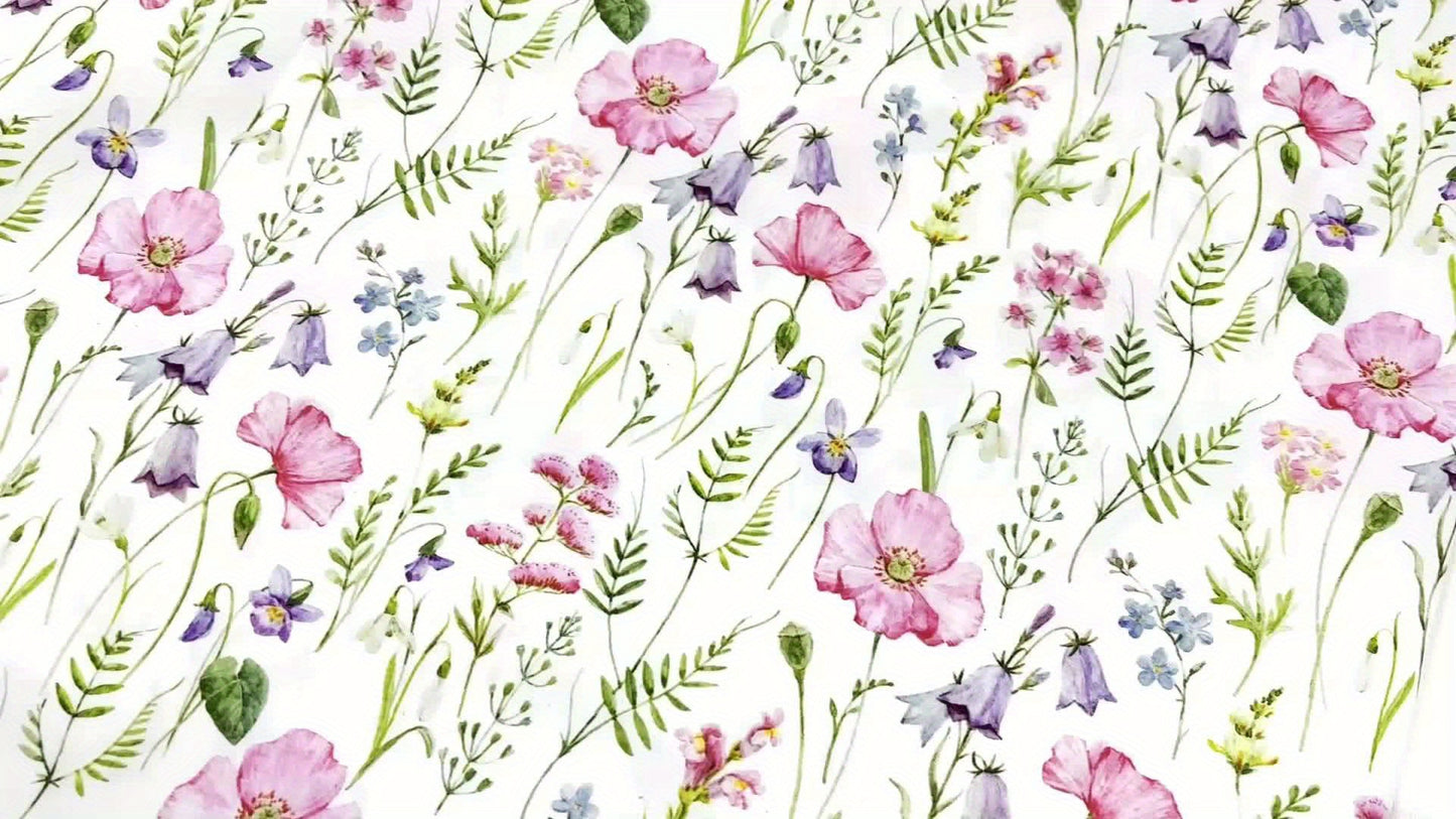 FONDDAY Floral Print Fabric Pastoral Style By The Yard