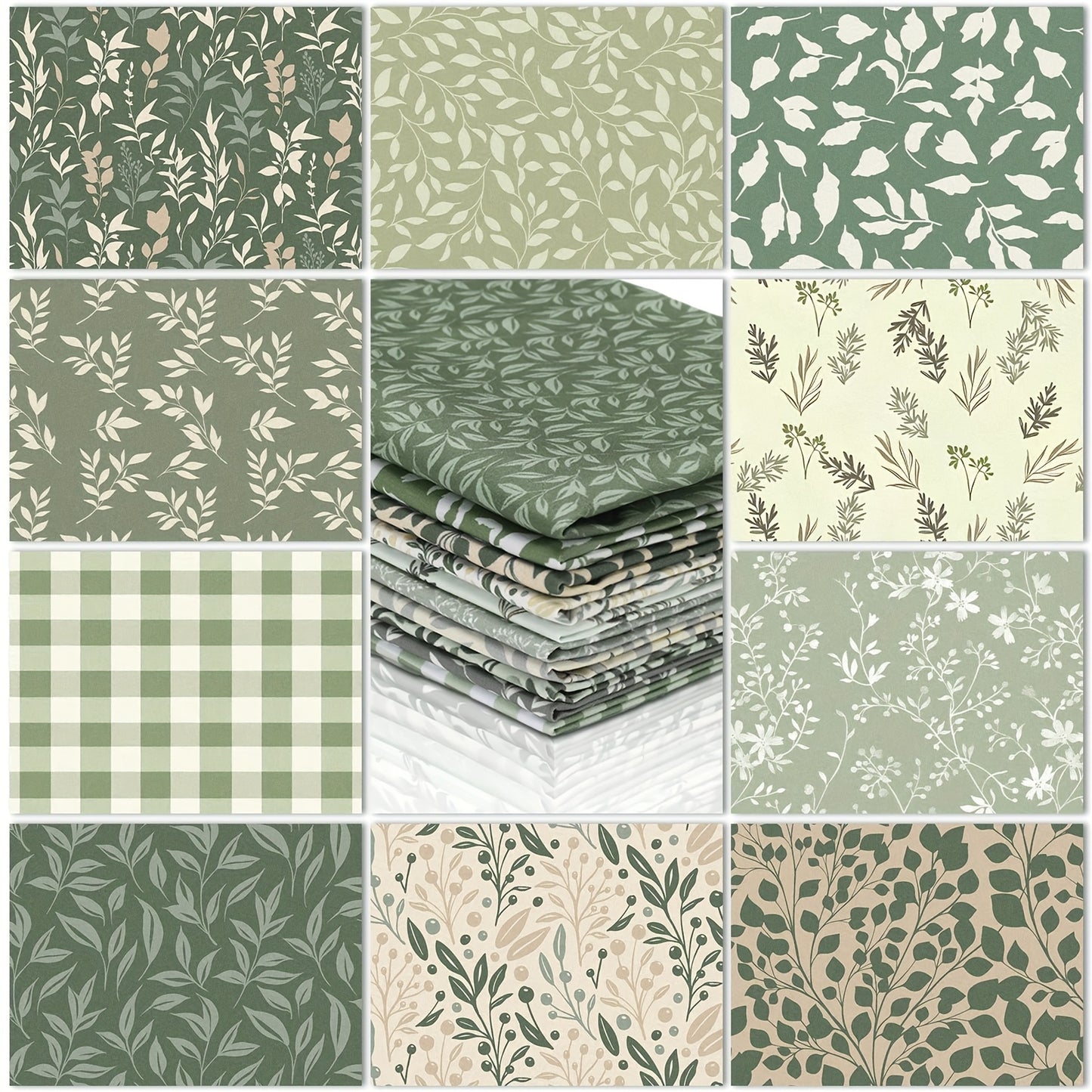 OUTUS Precut Quilting Fabric Geometric Leaf Pattern
