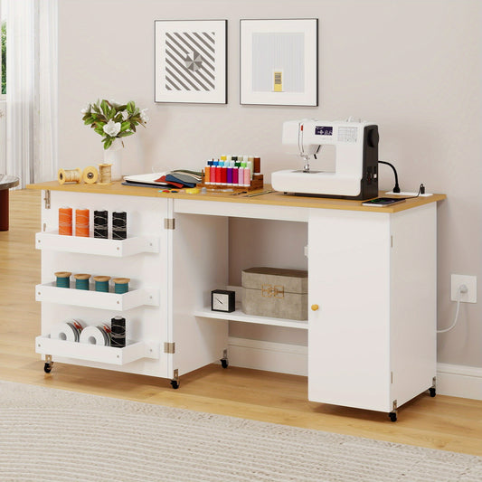 DWVO Contemporary Sewing Craft Table Storage Folding