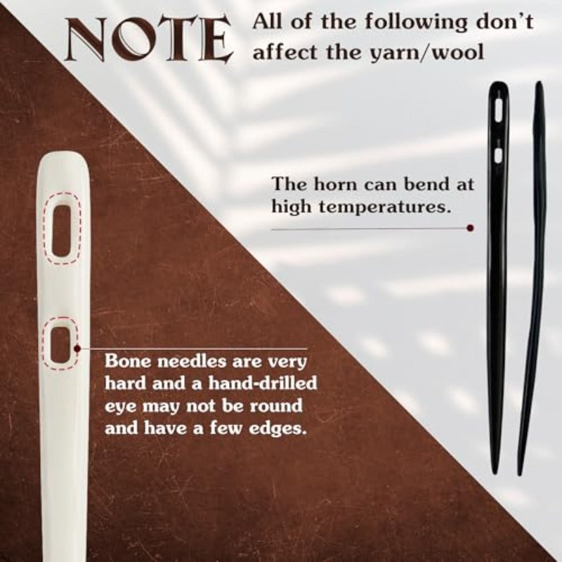Nalbinding Needle Set Bone And Horn With Large Eye