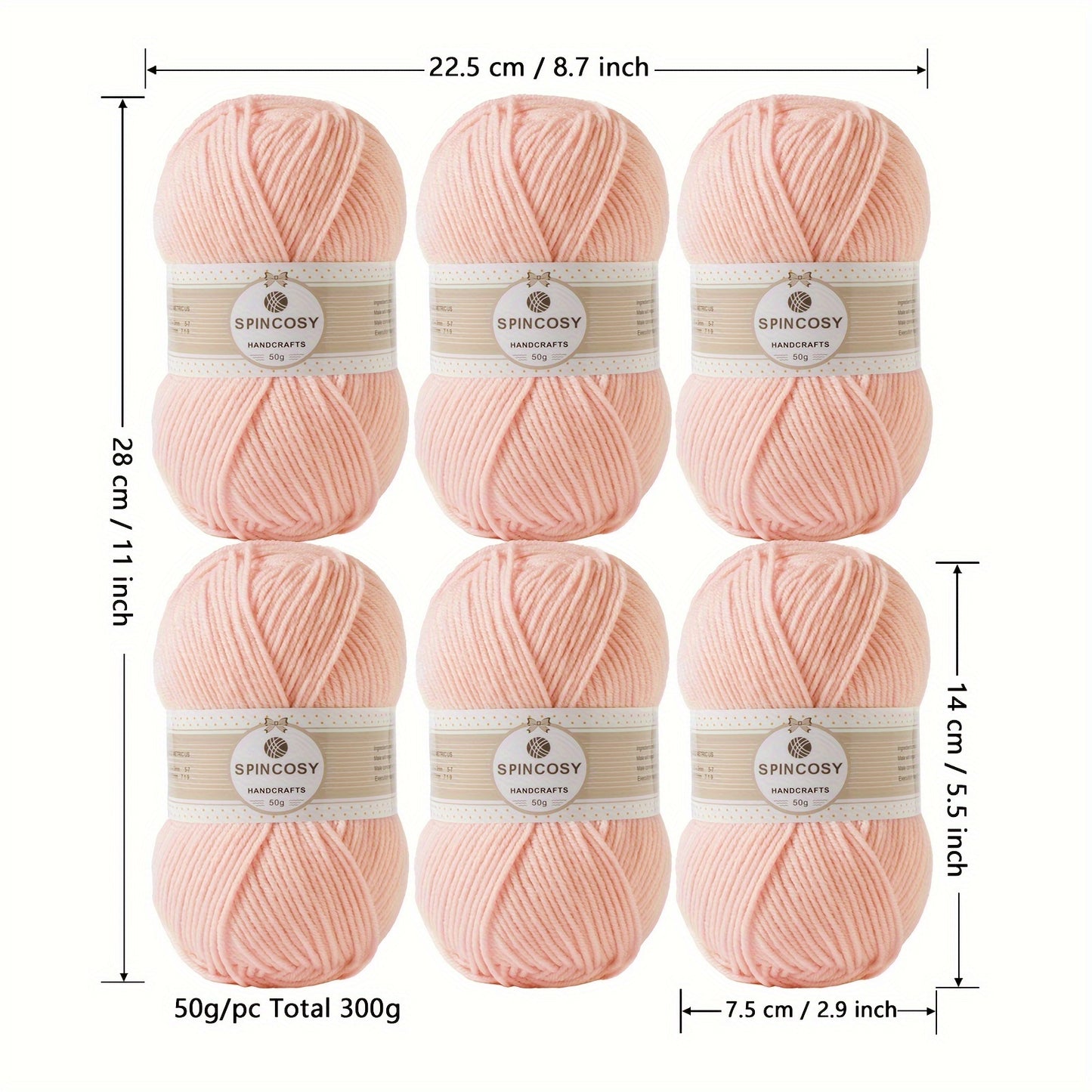 Six Pack 4 Layer Handwoven Crochet Yarn 100 Percent Acrylic