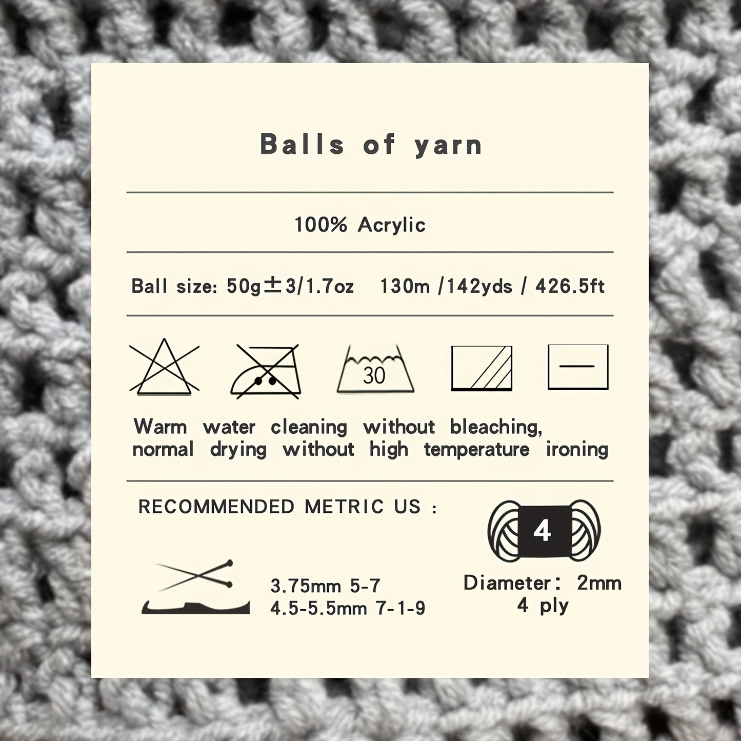 Six Pack 4 Layer Handwoven Crochet Yarn 100 Percent Acrylic