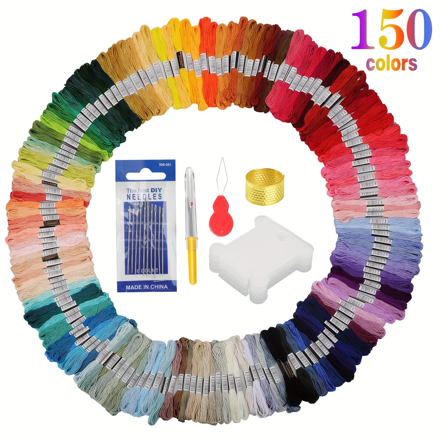 EEEKIT Premium Embroidery Floss Kit 150 Skeins With Needles