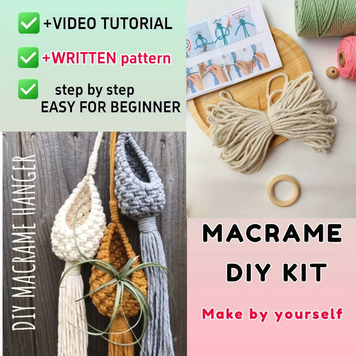 DIY Knitting Kit Complete Beginner Set With Step By Step