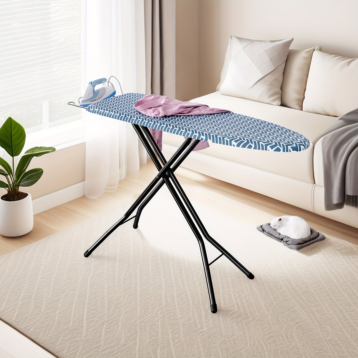 TOOLF Foldable Ironing Board With Iron Rest And Heat Cover
