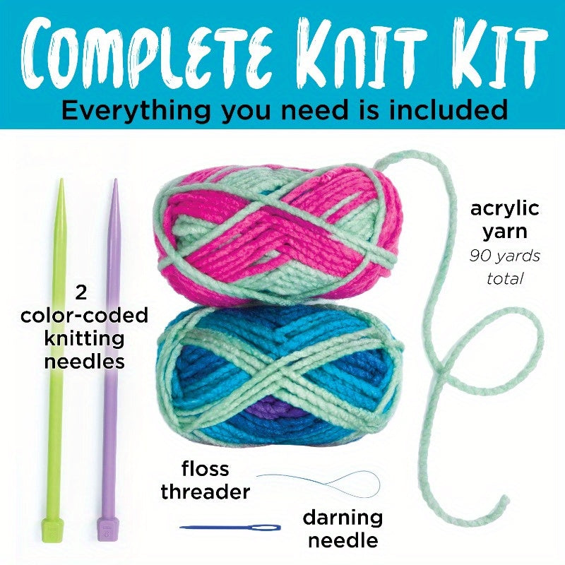 All In One Knitting Kit With Video Tutorials For Teens