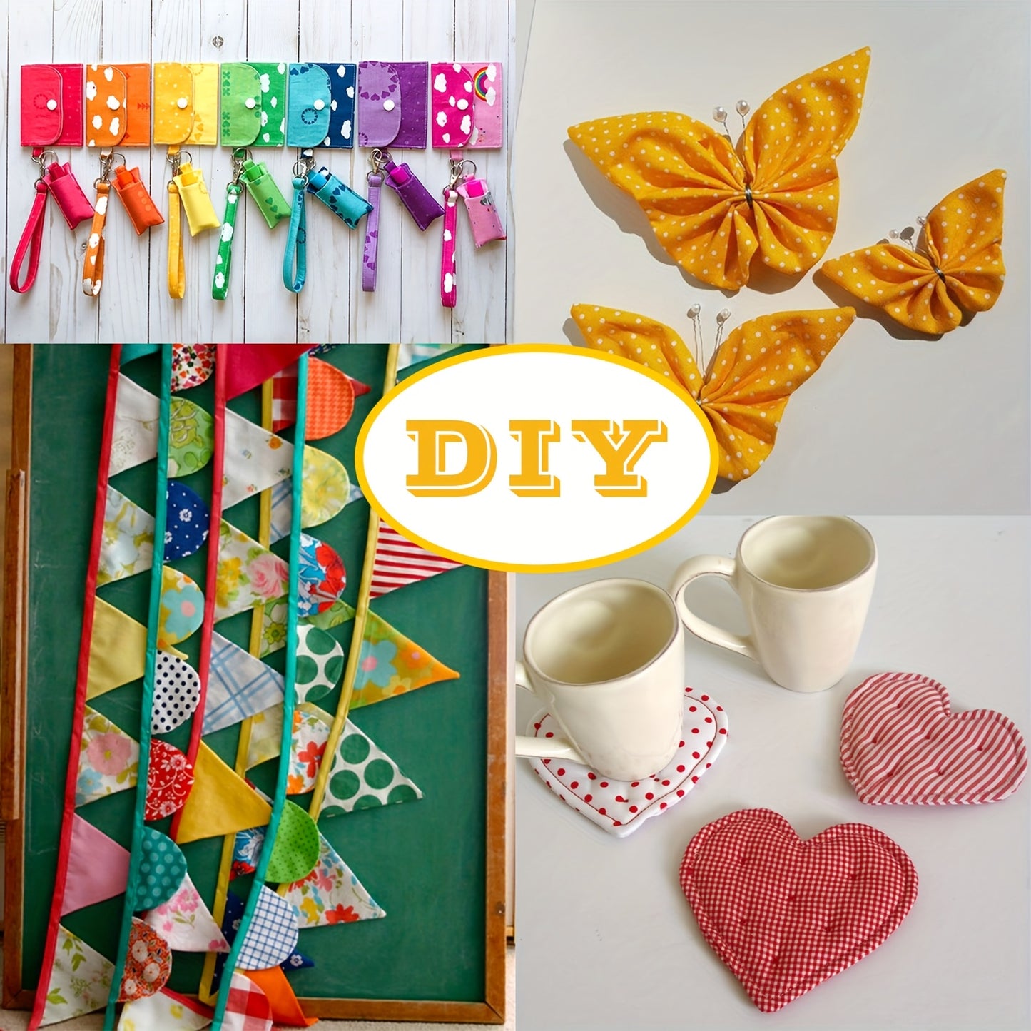 Polyester Patchwork Fabric Bundles For DIY Crafts And Gifts