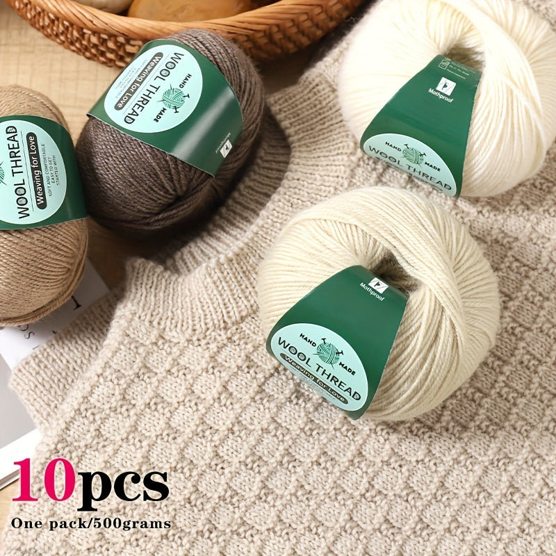 Australian Wool Yarn 10 Balls Pack For Knitting Crocheting