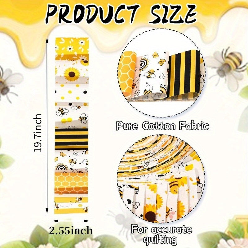 40Pcs Bee Series Quilted Patchwork Fabric DIY Projects