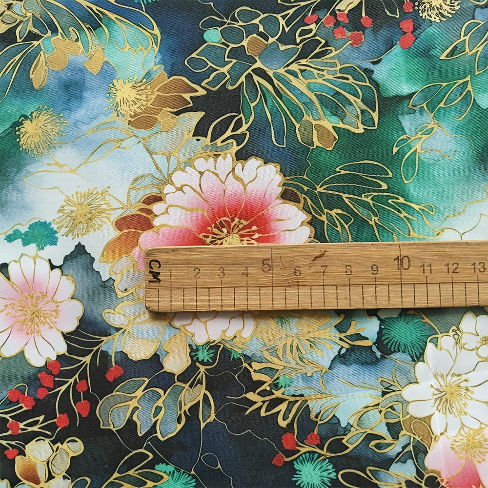 Japanese Floral Poplin Fabric Digital Print Sewing