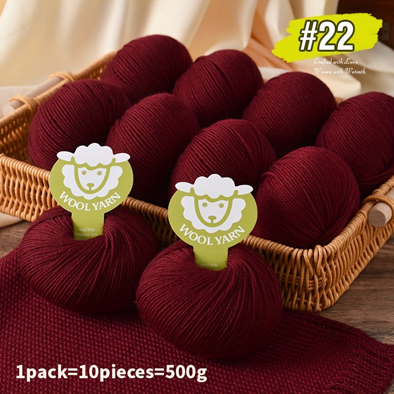 New Sheep Premium Wool Yarn 10 Balls 500g Knitting Kit