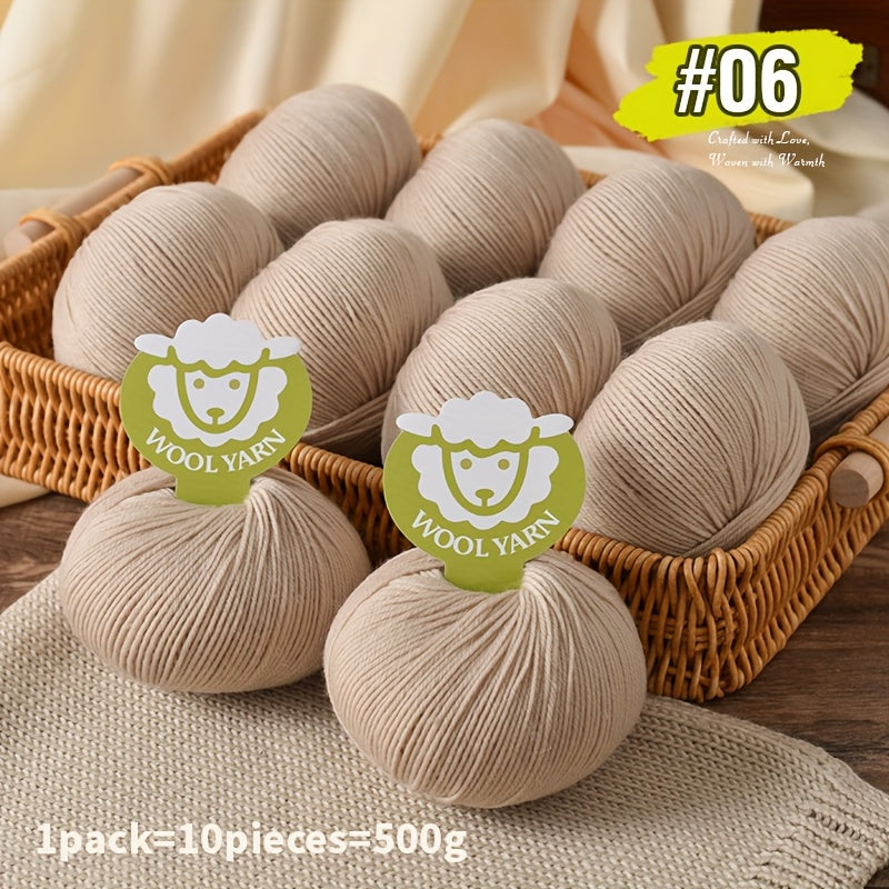 New Sheep Premium Wool Yarn 10 Balls 500g Knitting Kit