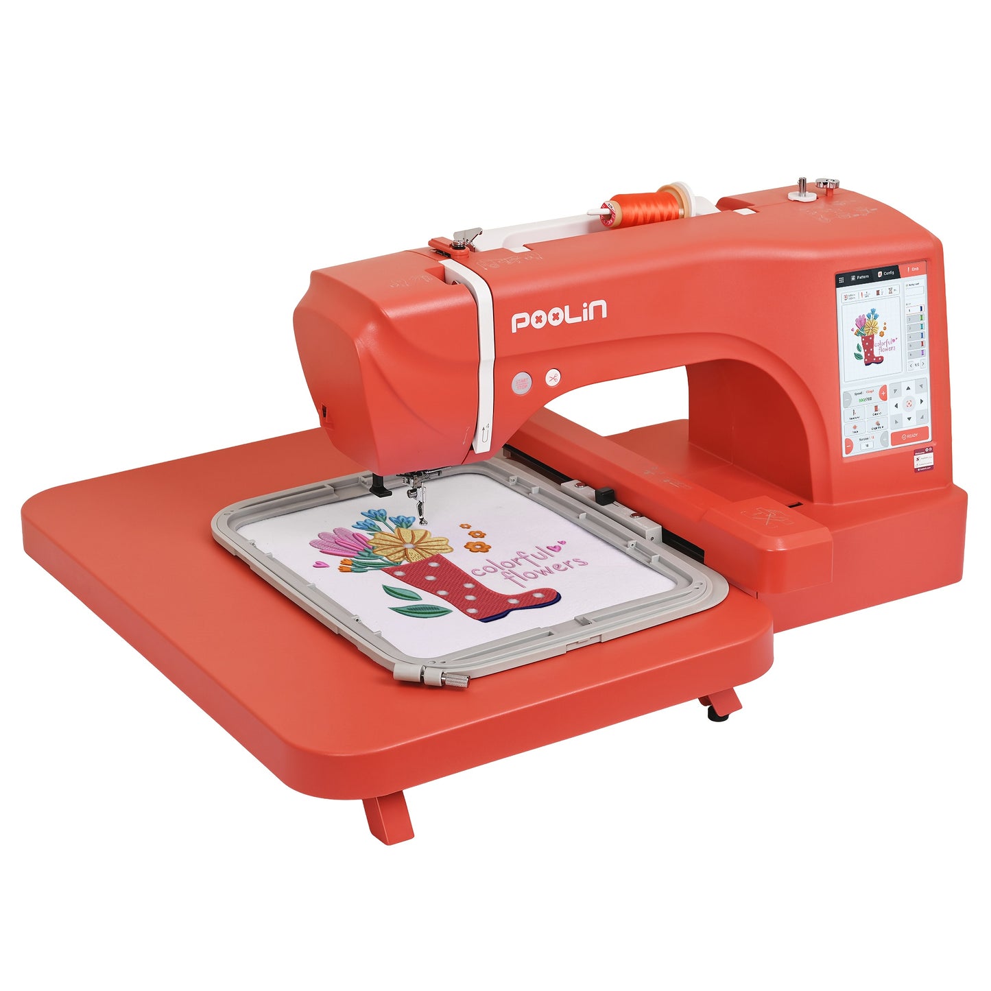 Poolin EOC06RE Embroidery Machine With LCD Touch Screen