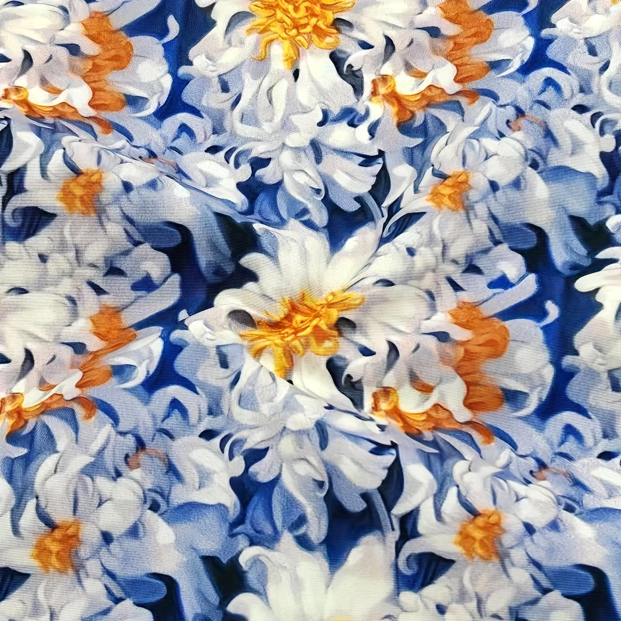 FONDDAY Daisy Print Fabric for DIY Crafts Patchwork