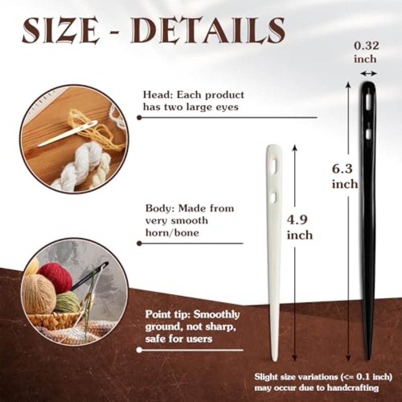 Nalbinding Needle Set Bone And Horn With Large Eye